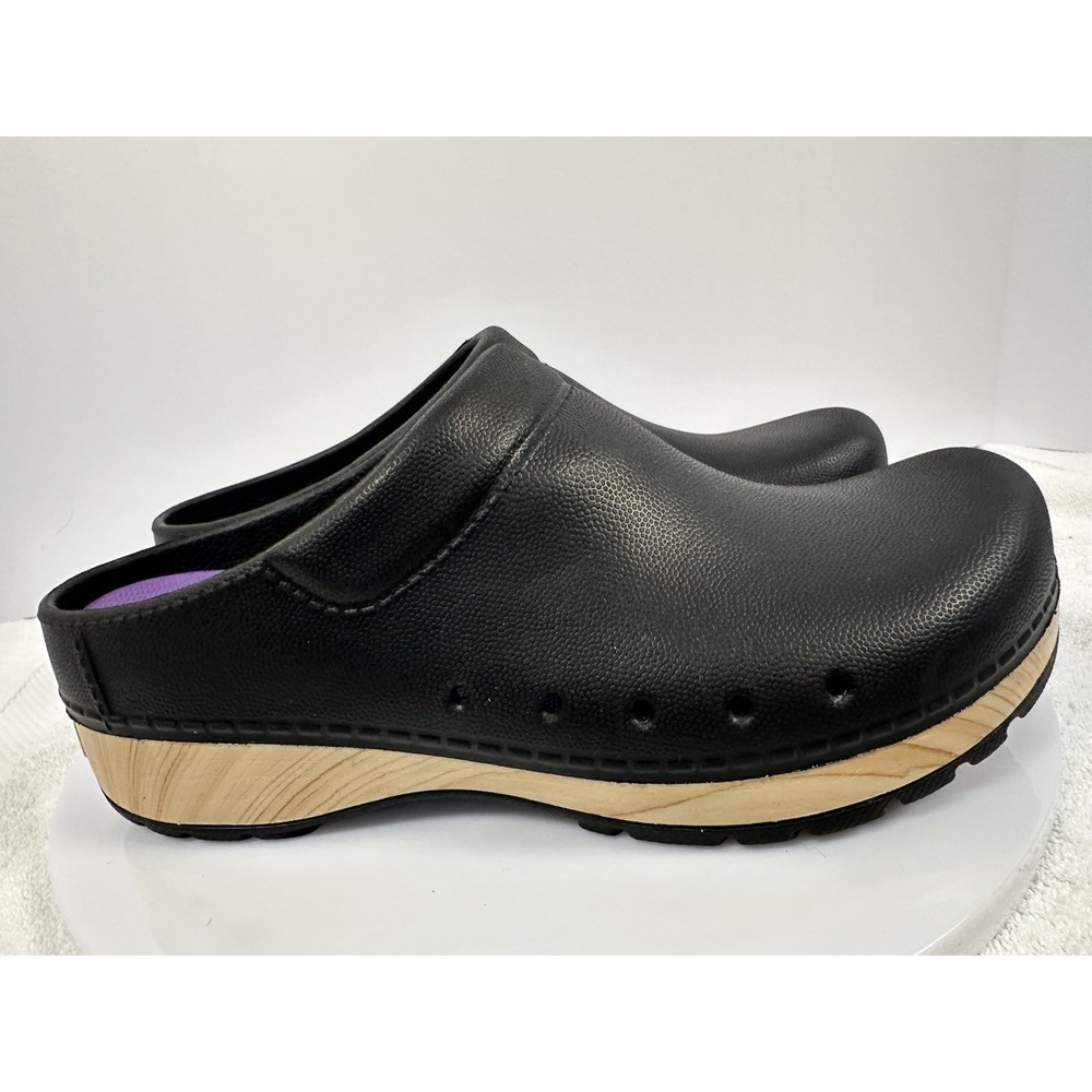 Dansko Kane Clogs 39 Black Rubber Slip On Mule Professional Work Waterproof - Picture 3 of 9